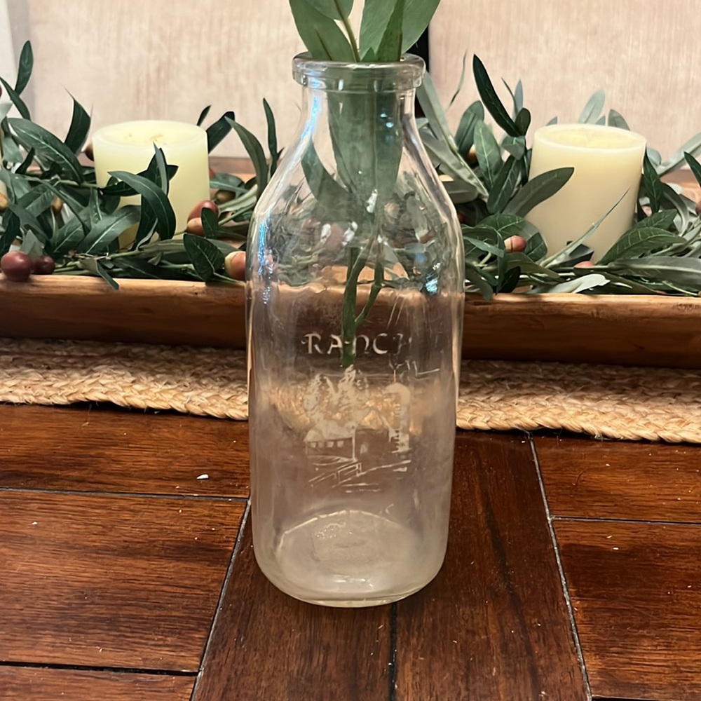 Ranch milk vintage glass milk bottle